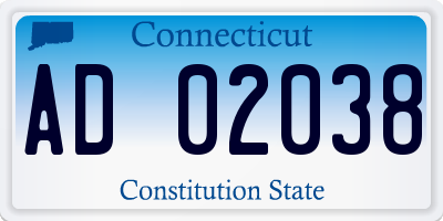 CT license plate AD02038