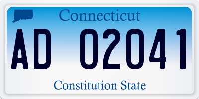 CT license plate AD02041