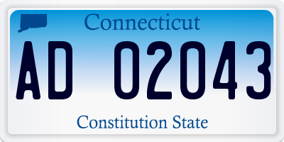 CT license plate AD02043