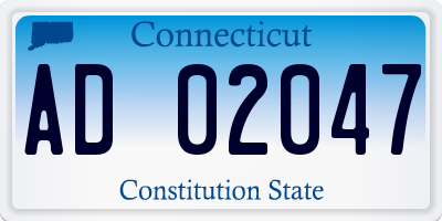 CT license plate AD02047
