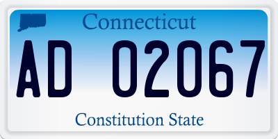 CT license plate AD02067