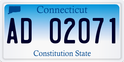 CT license plate AD02071