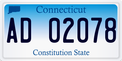 CT license plate AD02078
