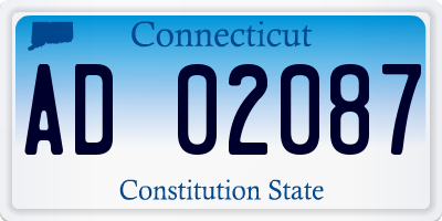 CT license plate AD02087