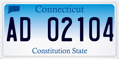CT license plate AD02104