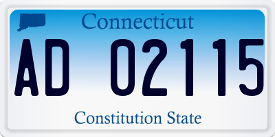 CT license plate AD02115