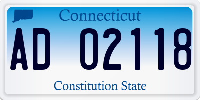 CT license plate AD02118