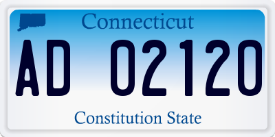 CT license plate AD02120