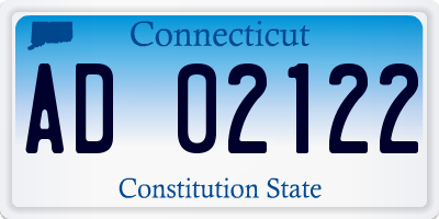 CT license plate AD02122