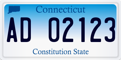 CT license plate AD02123