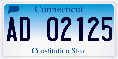 CT license plate AD02125