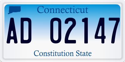 CT license plate AD02147