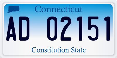 CT license plate AD02151