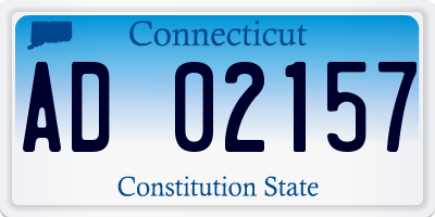 CT license plate AD02157