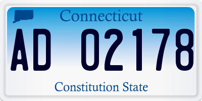 CT license plate AD02178