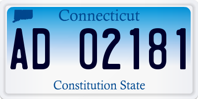 CT license plate AD02181