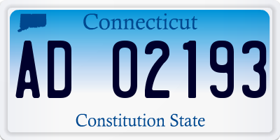 CT license plate AD02193
