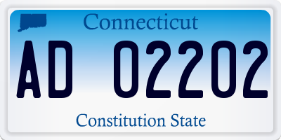 CT license plate AD02202