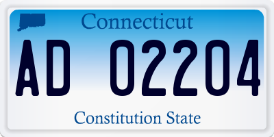 CT license plate AD02204