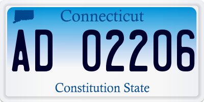 CT license plate AD02206