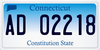 CT license plate AD02218