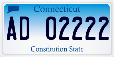 CT license plate AD02222