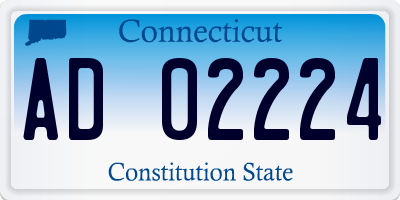 CT license plate AD02224