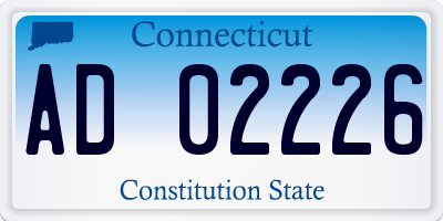 CT license plate AD02226