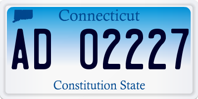 CT license plate AD02227