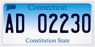CT license plate AD02230