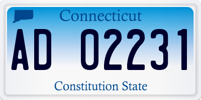 CT license plate AD02231