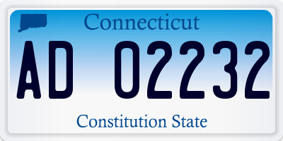 CT license plate AD02232