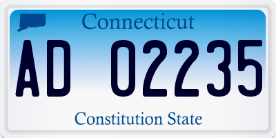 CT license plate AD02235