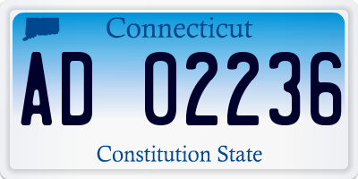 CT license plate AD02236
