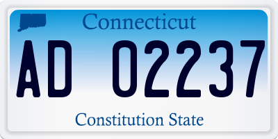 CT license plate AD02237