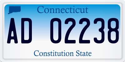 CT license plate AD02238