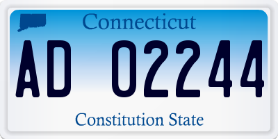 CT license plate AD02244