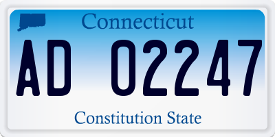CT license plate AD02247