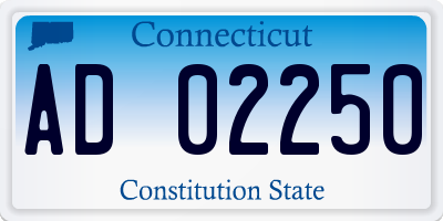CT license plate AD02250