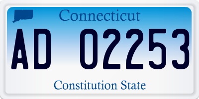 CT license plate AD02253