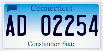 CT license plate AD02254