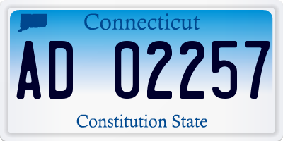 CT license plate AD02257
