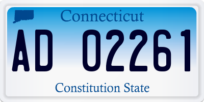 CT license plate AD02261