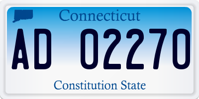 CT license plate AD02270