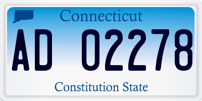 CT license plate AD02278