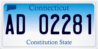 CT license plate AD02281