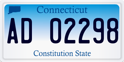 CT license plate AD02298