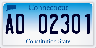 CT license plate AD02301