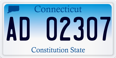 CT license plate AD02307