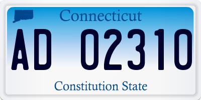 CT license plate AD02310